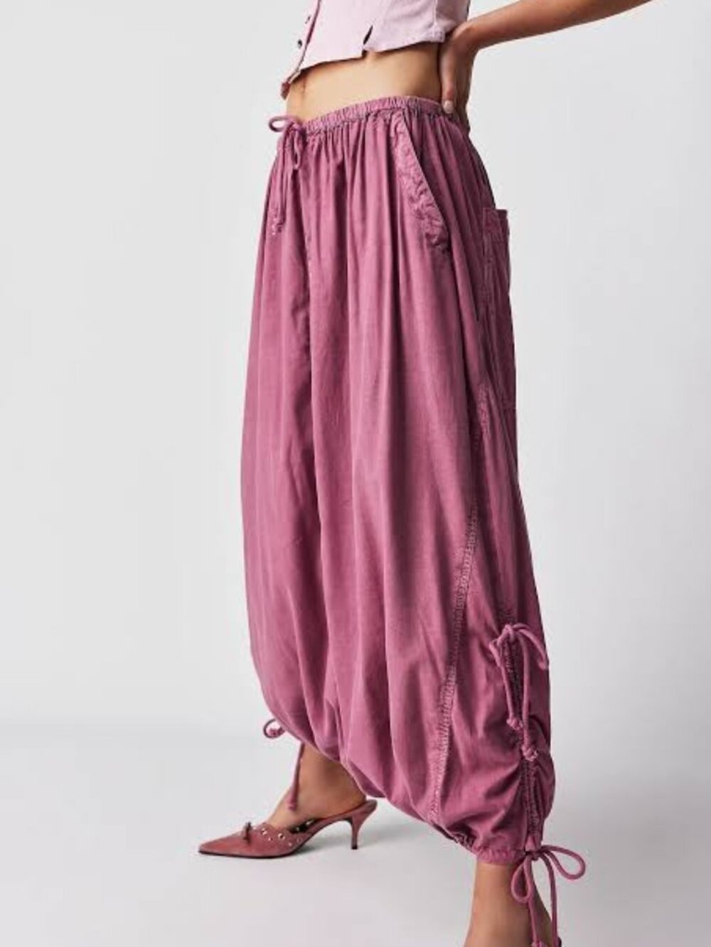 Free People Pink Picture Perfect Parachute Skirt